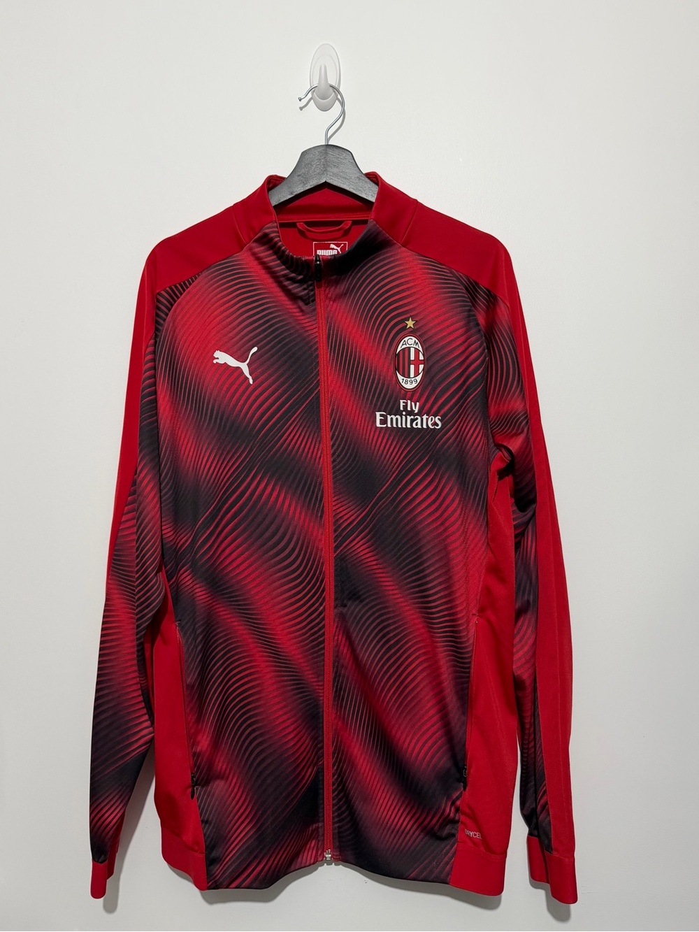 Puma Red and Black AC Milan Training Jacket - Size Large